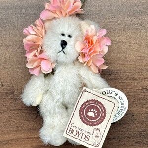 NWT NEW BOYD'S BEAR Jointed 4” Mini Flower Ornament - ZINNIA #562656 RARE
